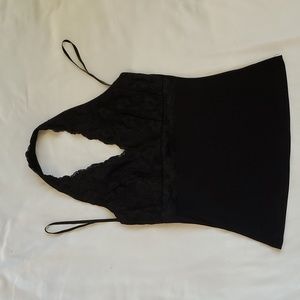 Moa Moa Black Lace Halter Top